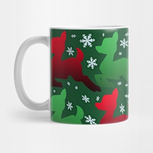 Gift Wrapp'd - Red & Green Deer, Green Background Mug